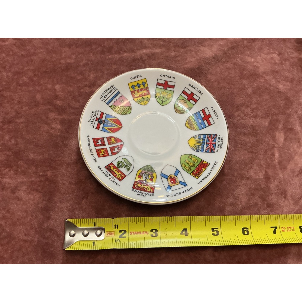 Vintage Quality Goods Canada Provinces Crests Souvenir Saucer Plate 4.75in - Picture 2 of 8